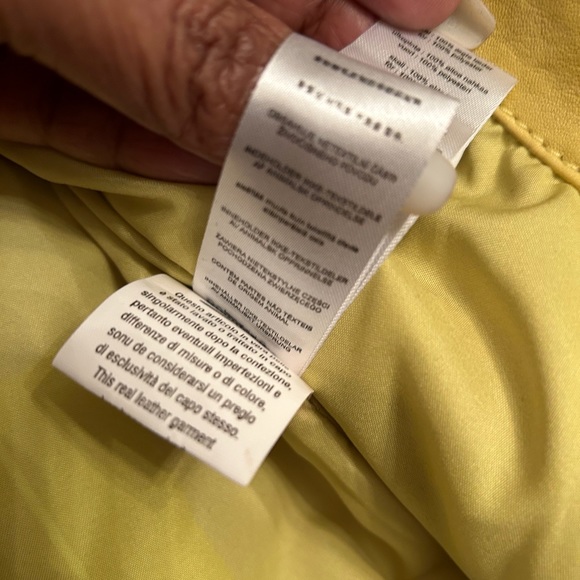 New Yellow Leather Jacket Women’s Size 6 - Picture 9 of 15